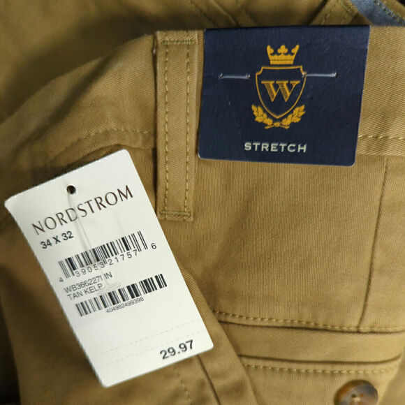 NWT The Wallin Stretch Twill Trim Fit Chino Pants Tan Kelp Size 34 X 32 - Picture 13 of 13